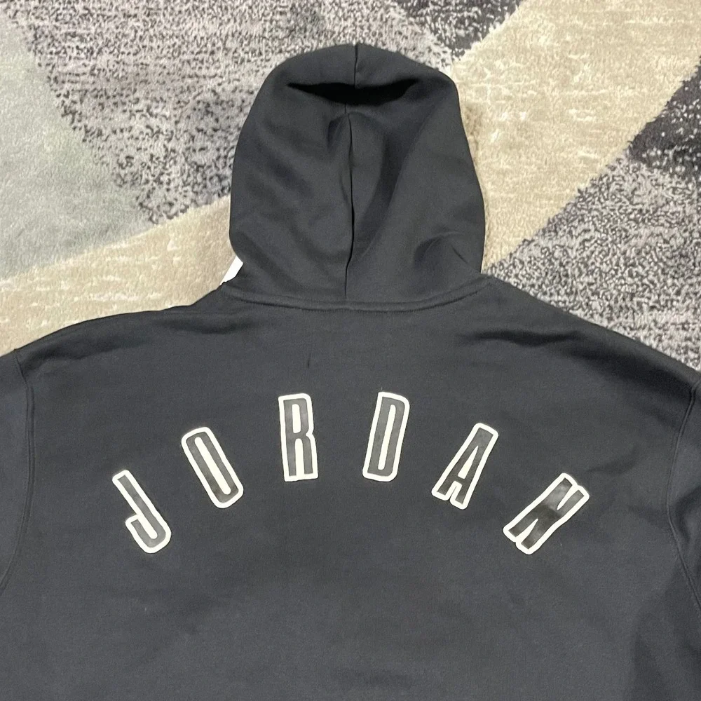 Nike Jordan Lightning Bolt Hoodie‎ Men Medium Black FB7021-010 23 Spellout NEW